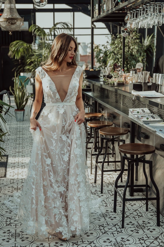 princess polly baby blue dress White lace with beige lining. This one looks just like the $400 designer  dress I’m OBSESSED. #2026bride #wedding #whitedress #tiktokshopcreatorpicks main image 1