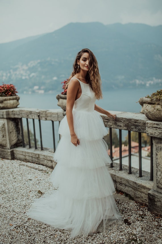 ruffle wedding dress