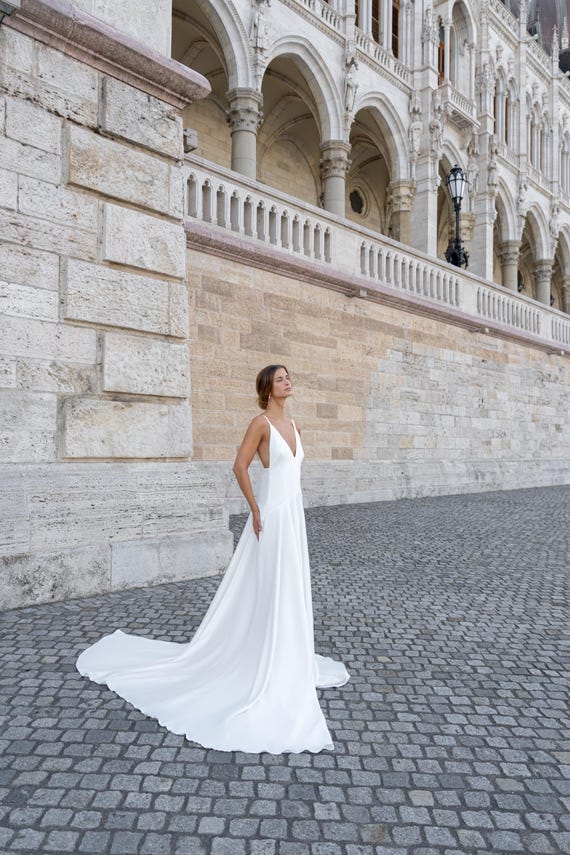 a line silhouette slip for wedding dress STYLE 008 // WIDE STRAP SLIP – THE OWN STUDIO