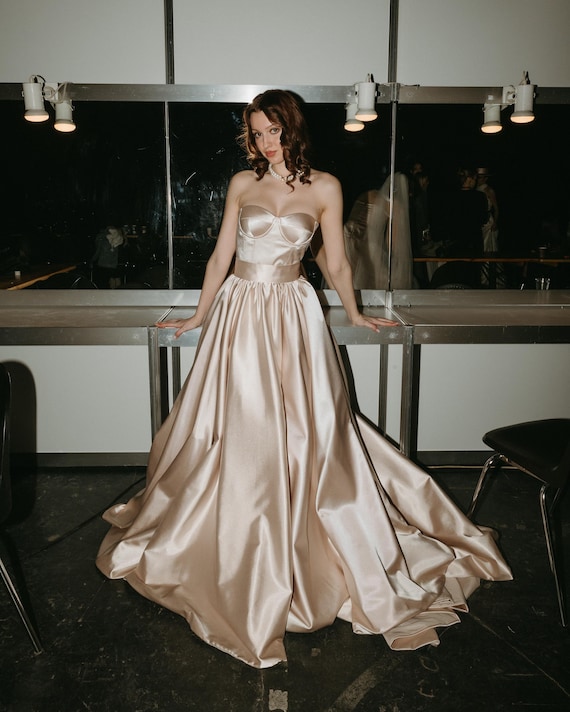 corset top bridesmaid dress Blush Satin Two Piece – & Maxi Skirt Set, Elegant Wedding Guest Outfit, Minimalist Bridal Party Dress Modest Black Bridesmaid Dress occasion:Formal colour:White 1x Women Dress