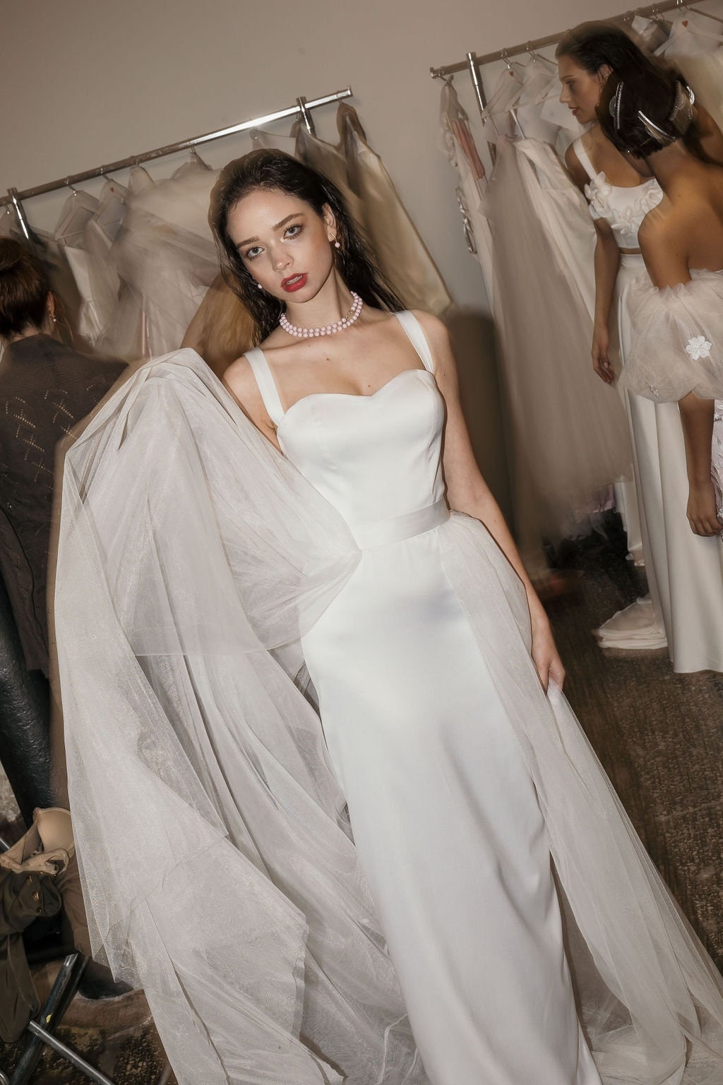 Abito da sposa aderente color avorio Abito da sposa due in uno