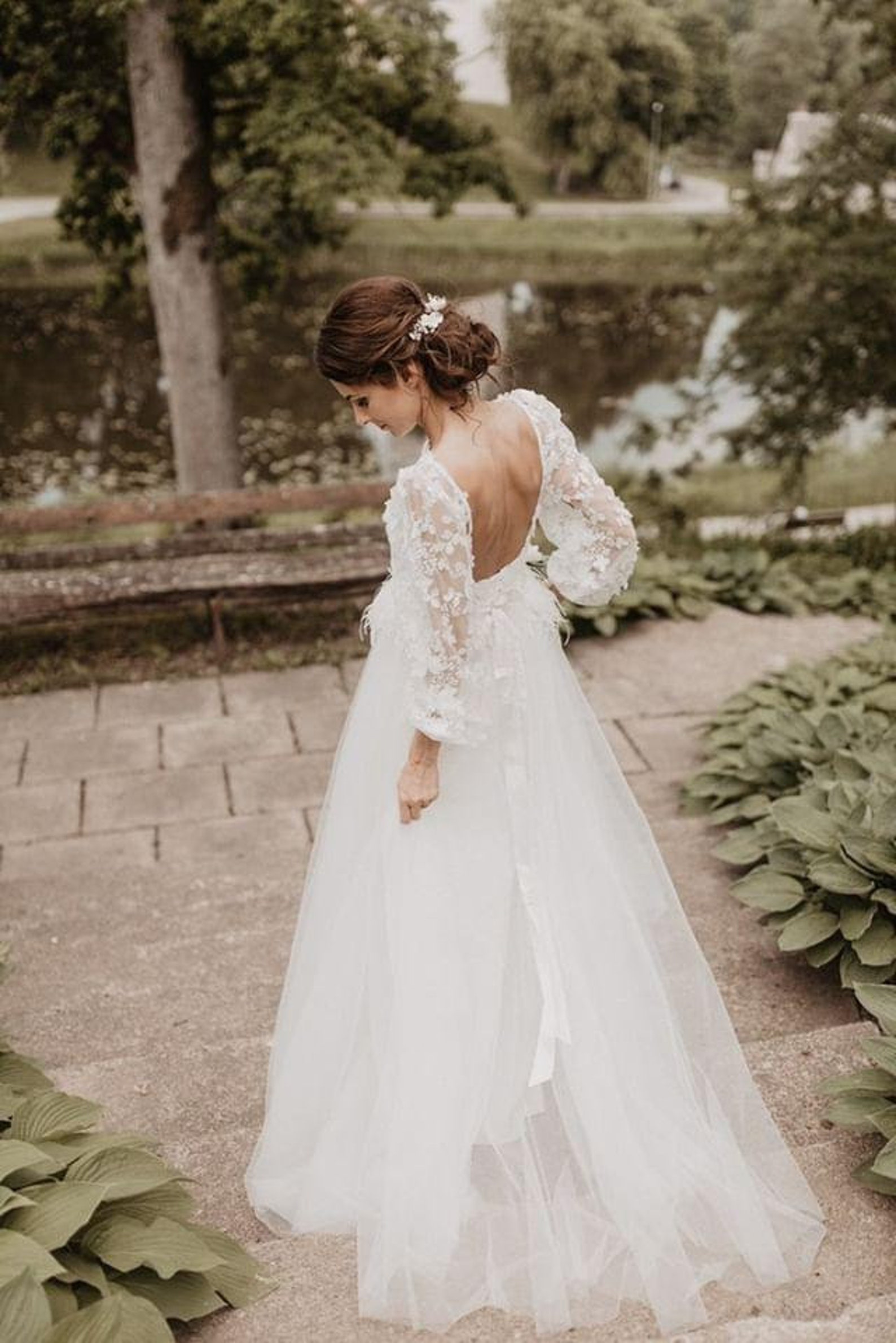 Glittery Ivory Bridal Gown