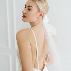 Satin Slip Wedding Dress / Ivory Satin Gown on Straps / naked Back Wedding Dress / Custom Made handmade Wedding Dress by Amelii image 6
