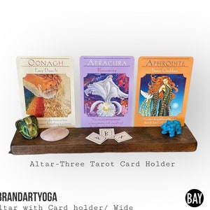 Wider Three Tarot Oracle Card or Image Holder Stand Altar Three Oracle Card Display Four Tarot Card Display