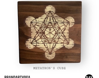 Metatron's Cube Crystal Grid Sacred Geometry Wood Slice Gridding ...