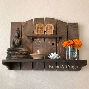 Custom Order for Iseda Wall Mounted Personal Meditation Altar, Spiritual Art, Yoga Gift, Yoga Art, Shrine, Wood Altar, Yoga, Perfect Gift