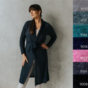 Longline cardigan open-front, Belted maxi knit cardigan black cardigan, maxi knit cardigan, office cardigan, black jacket