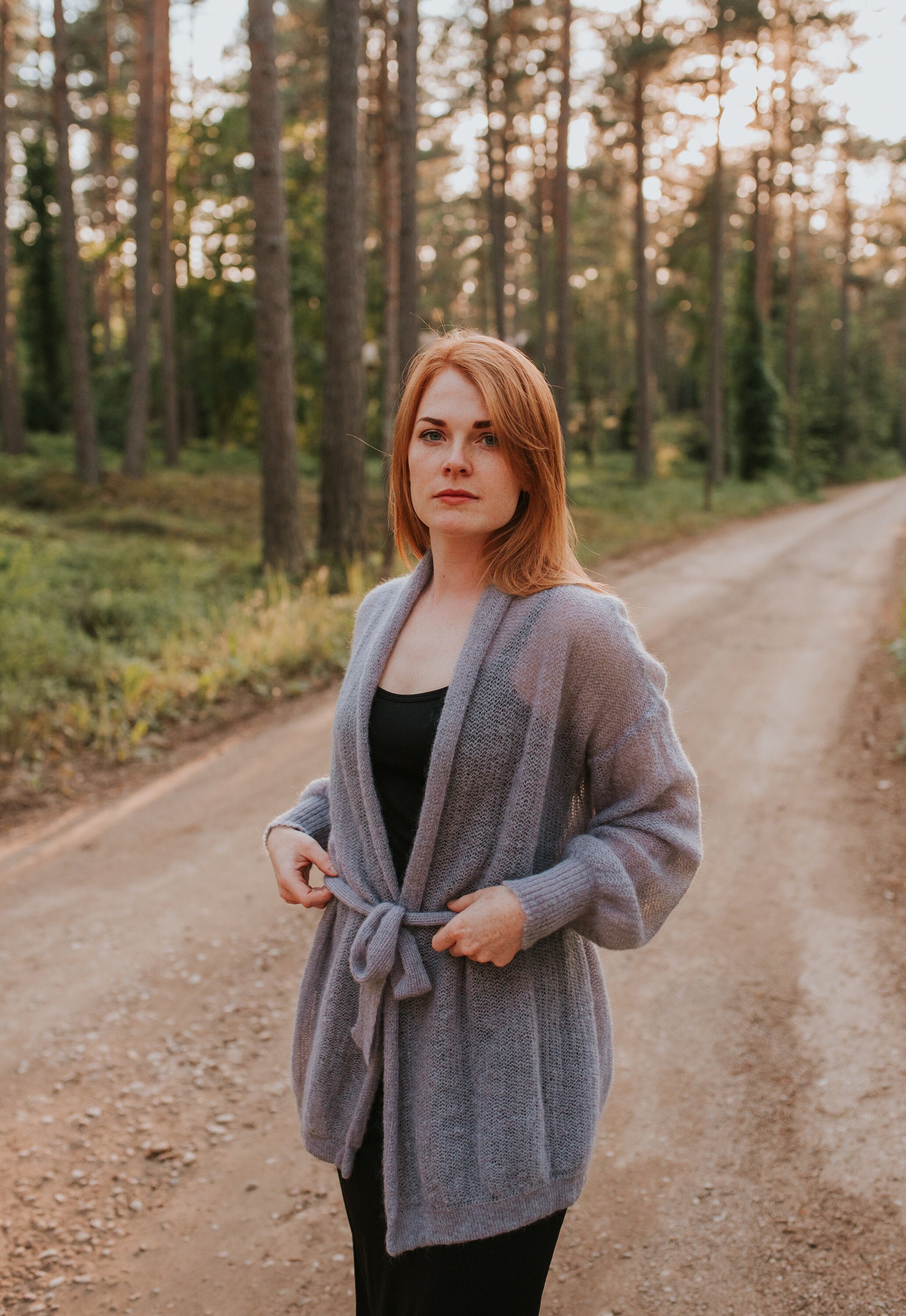 Luxury Wool Cardigan With Belt Belted 