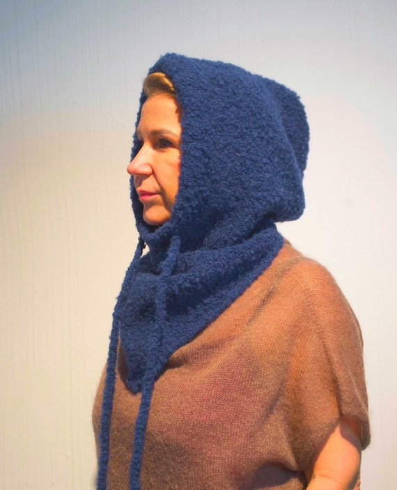 Hooded Cowl, Balaclava Hat Hood, Hoodie Hat, Knit Woolen  display picture 3