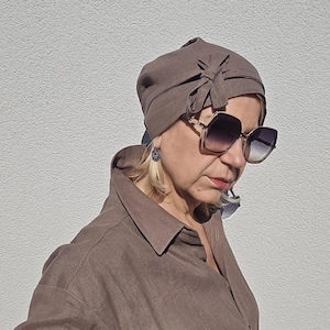 Boho bandana, Headband for women, Linen Headwrap, Summer Head covering, Head accessories, Prayer Headcover