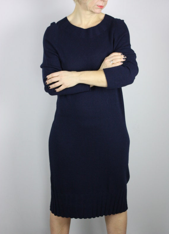 navy wool dress