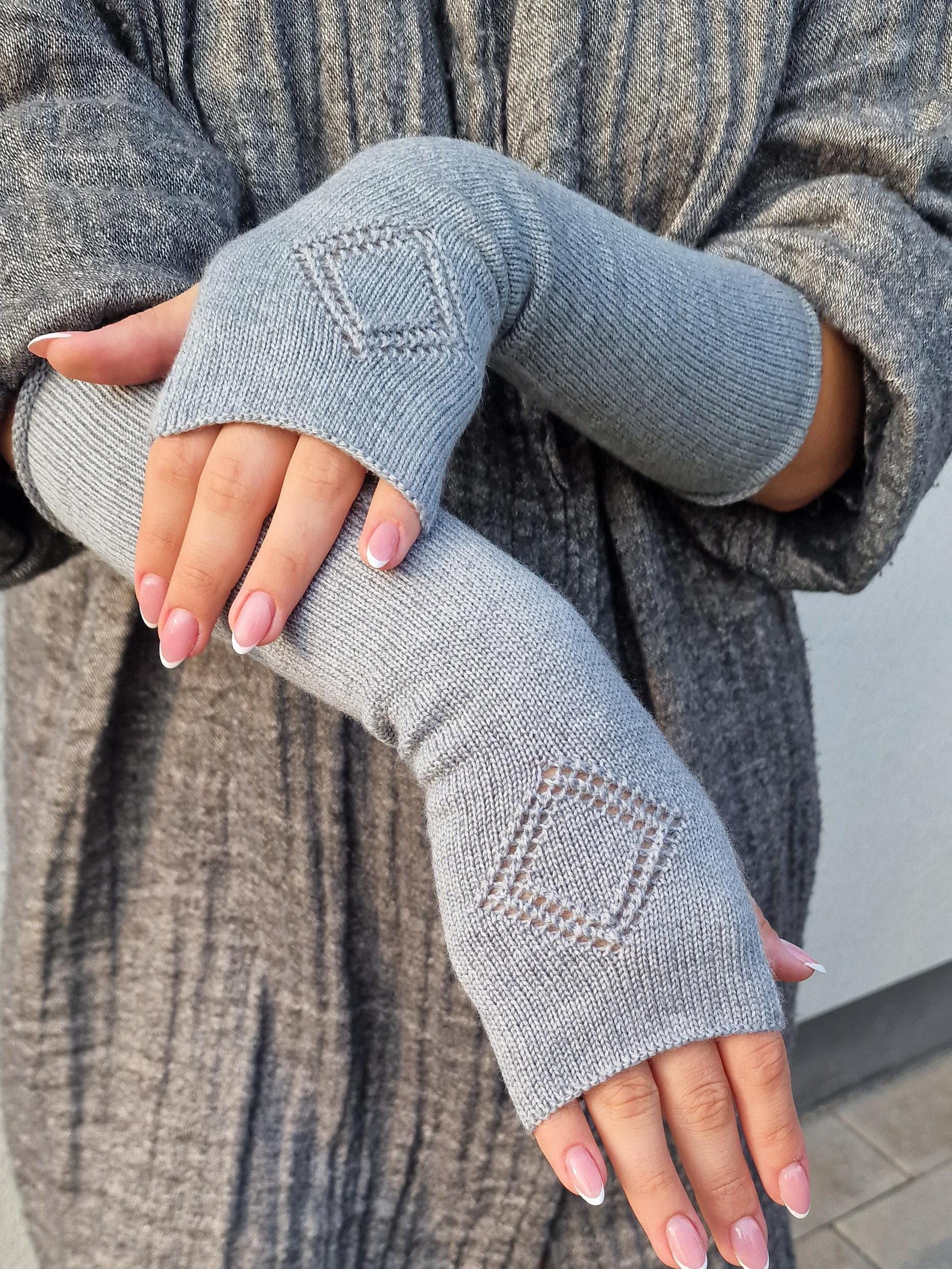 Wool Arm Rests Merino Wool Knitted Long Arm Warmers for Her, Merino Wrist Warmers ...