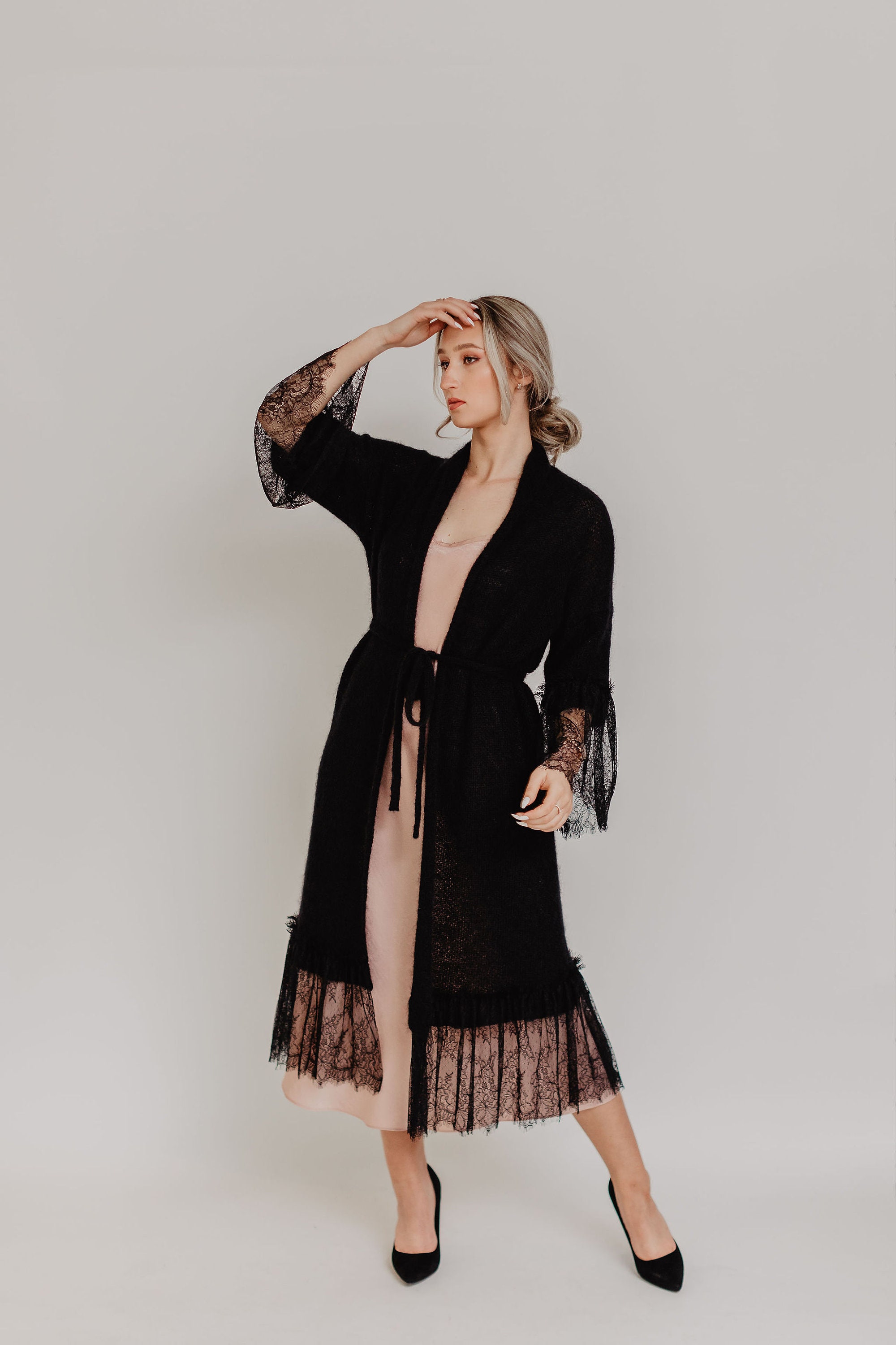 Maxi top lace cardigan