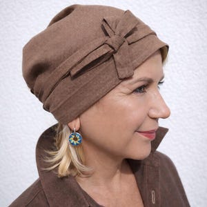 Chapeau chimio pour femme, couvre-chef chimio Protection solaire UPF 50+, chapeau solaire contre la perte de cheveux, couvre-chef en lin naturel