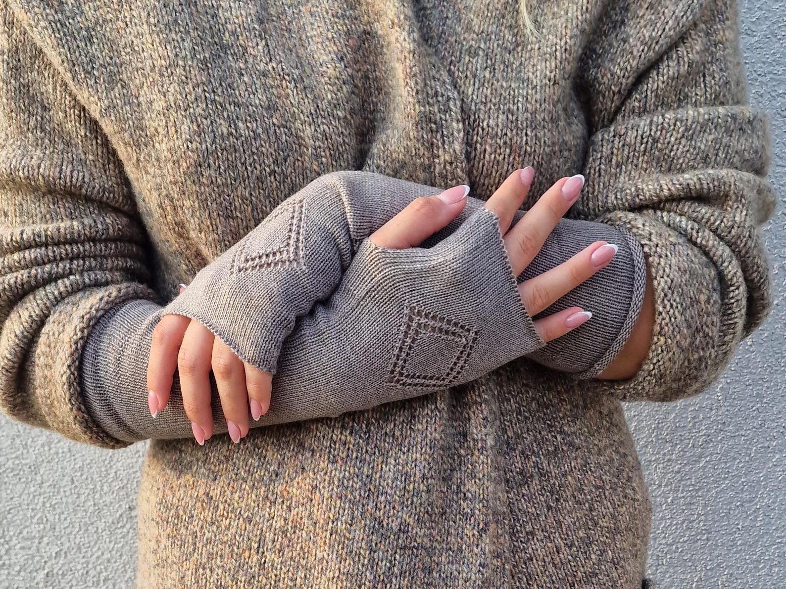 Wool Arm Rests Merino Wool Knitted Long Arm Warmers for Her, Merino Wrist Warmers ...