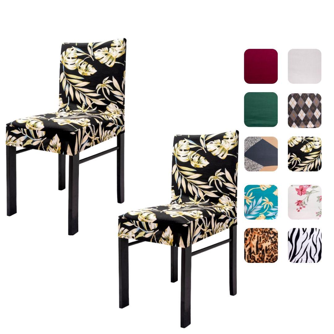 Lot De 6 Housses De Chaise Extensibles Lavables - Motif Floral D'automne - Pour Salle à Manger, Cuisine, Salon