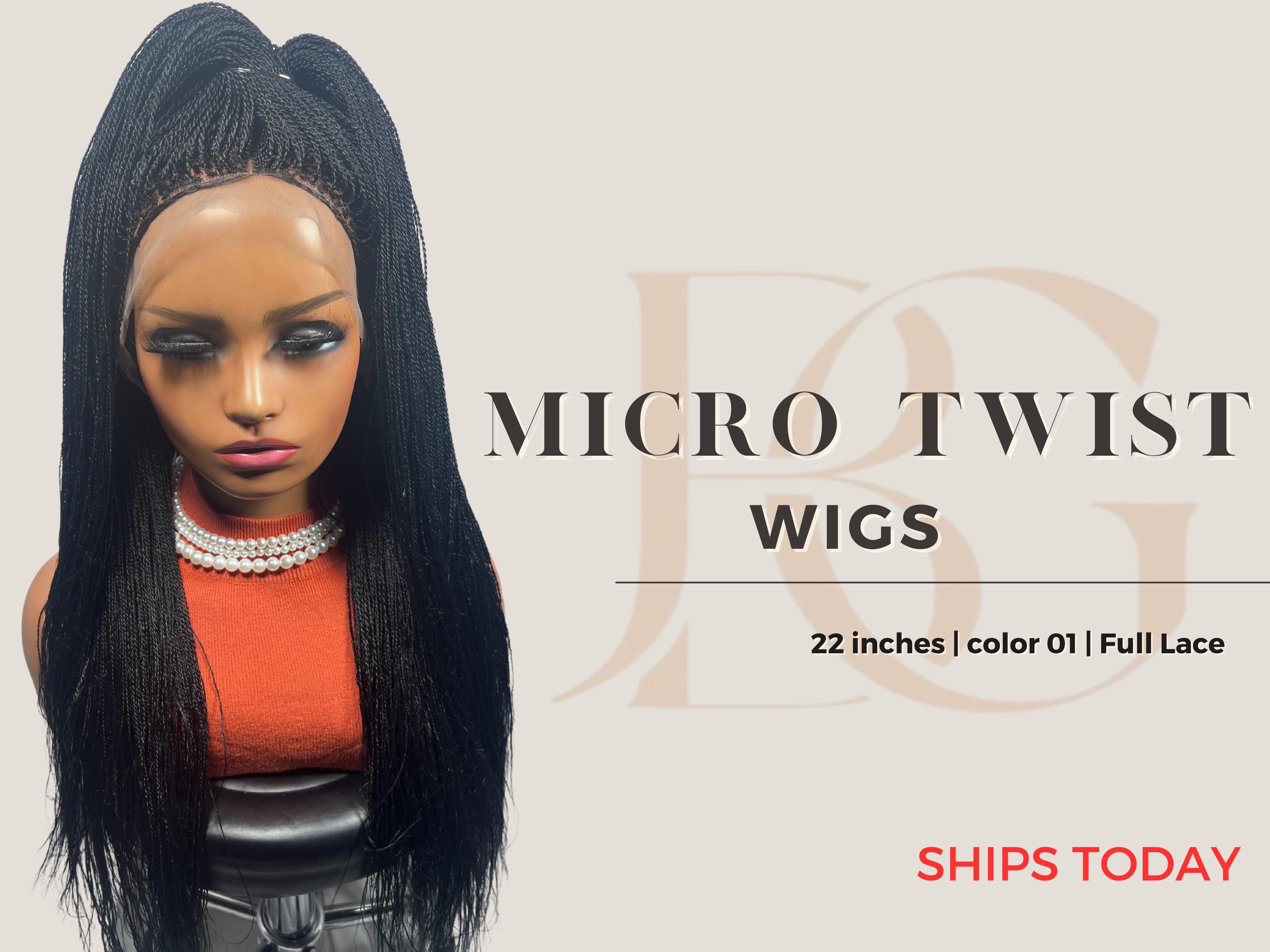 Full Lace Wig, 22 Inch Micro Million Braided Wig for Black  display picture 1