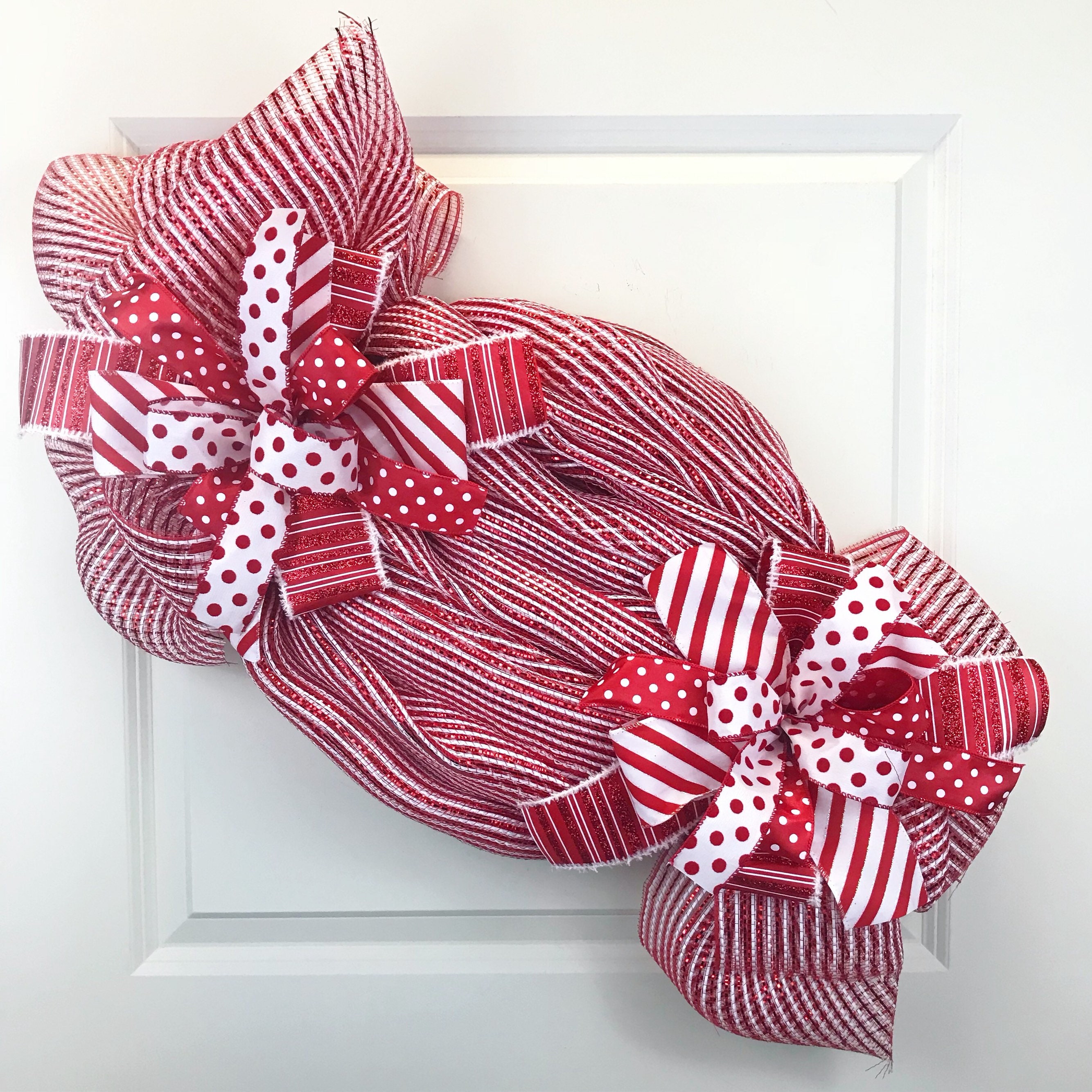 Christmas Wreath Tutorial. Candy Wreath. How to Make A Wreath. Etsy