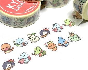 Cute Poké Picnic Washi Tape, Kawaii Anime Washi Tape, Food Washi Tape