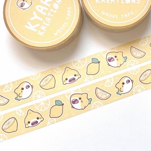 Lemon Shark Washi Tape, Fruit Washi Tape, Kawaii Washi Tape, Cute Stationery Tape