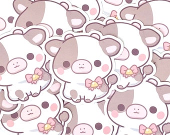 Cute Cow Stickers, Kawaii Pastel Cow Sticker