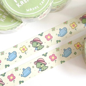 Garden Dino Washi Tape, Cute Dinosaur Washi Tape