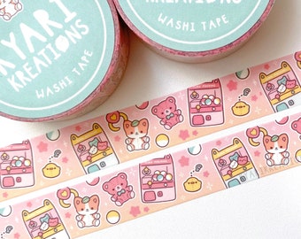 Claw Machine Arcade Washi Tape, Cute Pink Washi Tape, Pink Aesthetics