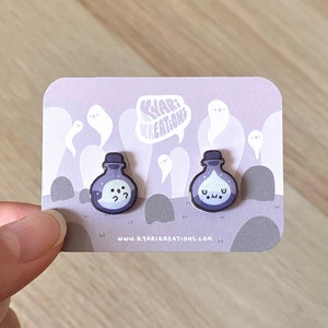 Spooky Potion-oorbellen, schattige spookoorbellen, Halloween-oorbellen