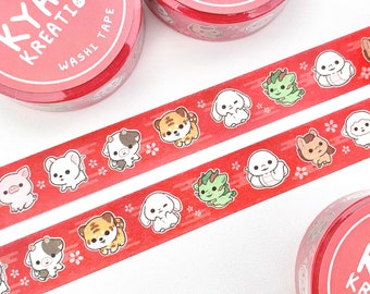 Adorable Cute Kawaii Chinese New Year Washi Stickers Washi Strips Lunar New Year 2022 Planner Stickers Bujo