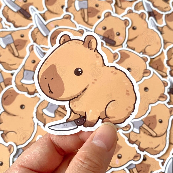 Violent Capybara Stickers, Cute Capybara Sticker
