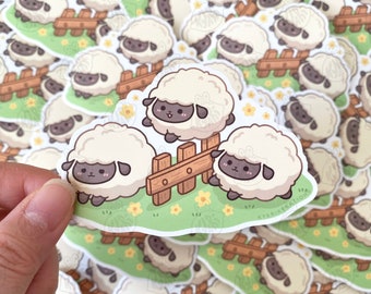 Cute Fluffy Sheep Stickers, Counting Sheep Sticker, Waterproof Vinyl Stickers