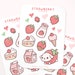 Cute Strawberry Sticker Sheet, Pink Stickers