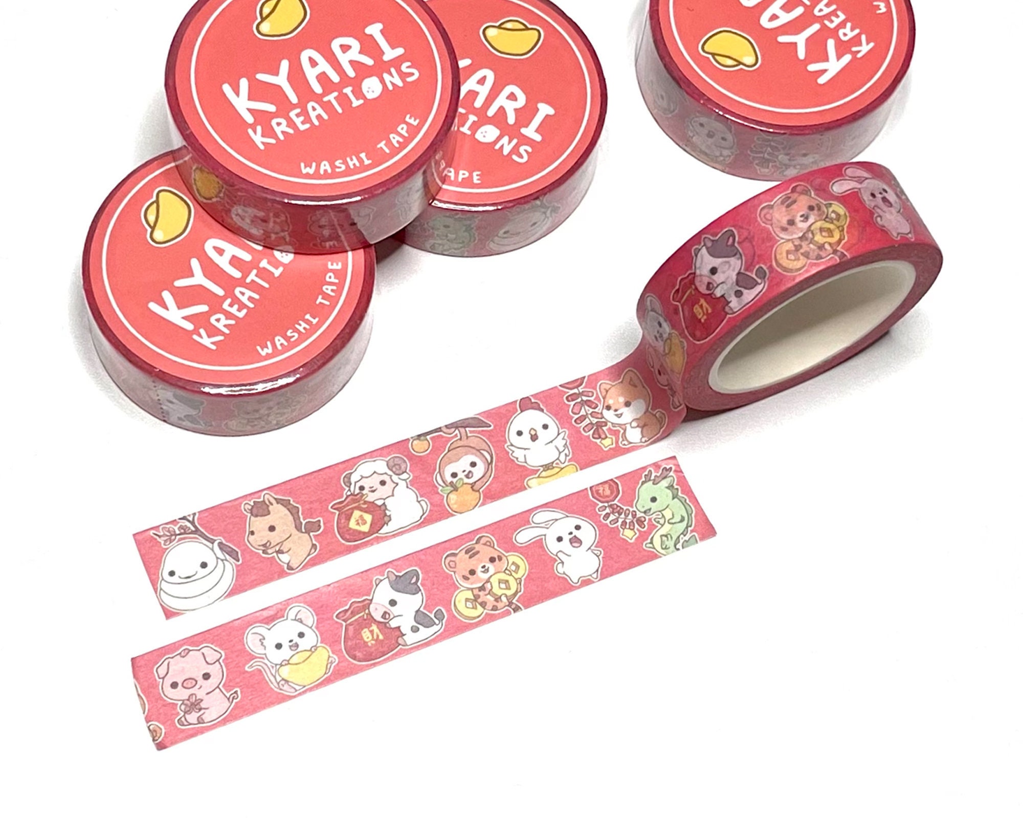 Lunar New Year Washi Tape, Chinese Zodiac Washi Tape, Cute Washi Tape