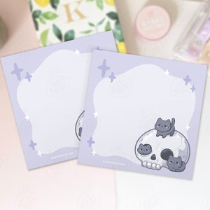 Skull Kitty Memo Pad, Cute Black Cat Notepads