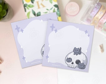 Skull Kitty Memo Pad, Cute Black Cat Notepads