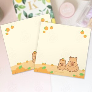 Cute Capybara Memo Pad, Citrus Capybara Notepad