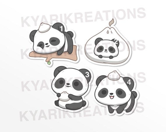 Die-cut sticker, Cute kawaii Panda cub sticker, whit