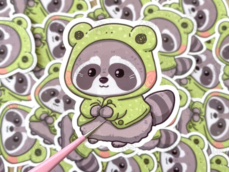 Leuke Froggy wasbeerstickers afbeelding 1