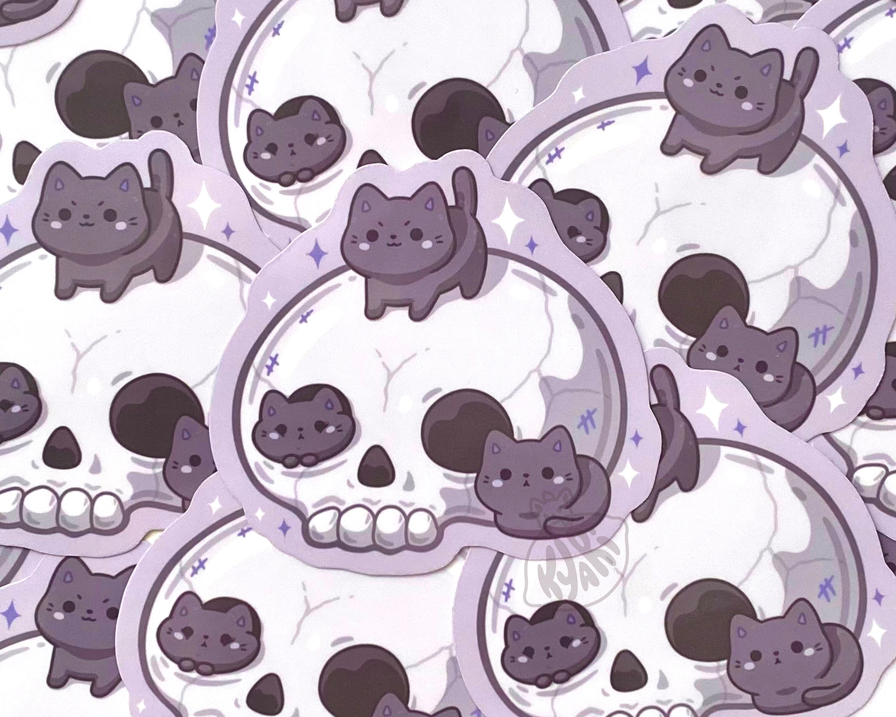 Cute Anime Halloween Black Cat Sticker