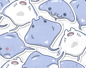 Cute Stingray Sticker Set, Baby Manta Ray Stickers