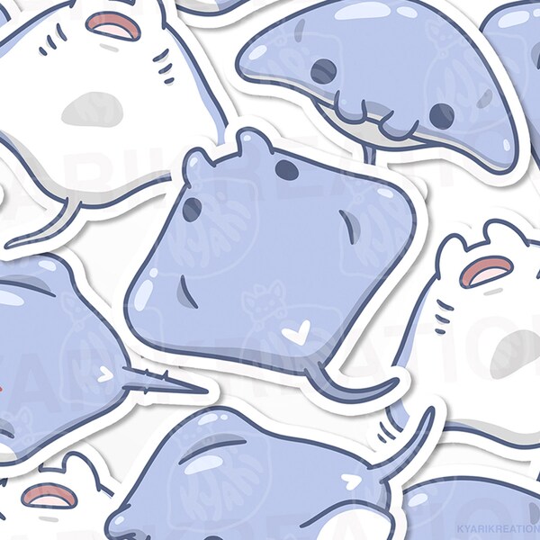 Cute Stingray Sticker Set, Baby Manta Ray Stickers
