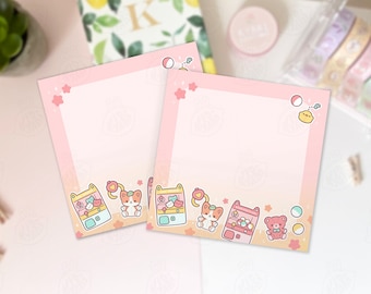 Claw Machine Arcade Memo Pad, Cute Pink Memo Pad