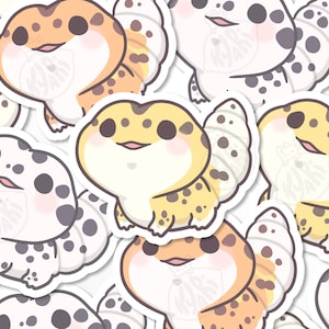 Cute Leopard Gecko Stickers, Exotic Pet Sticker