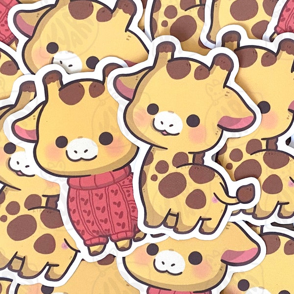 Cute Giraffe Stickers, Giraffe Butt Sticker, Giraffe in a Sweater Sticker