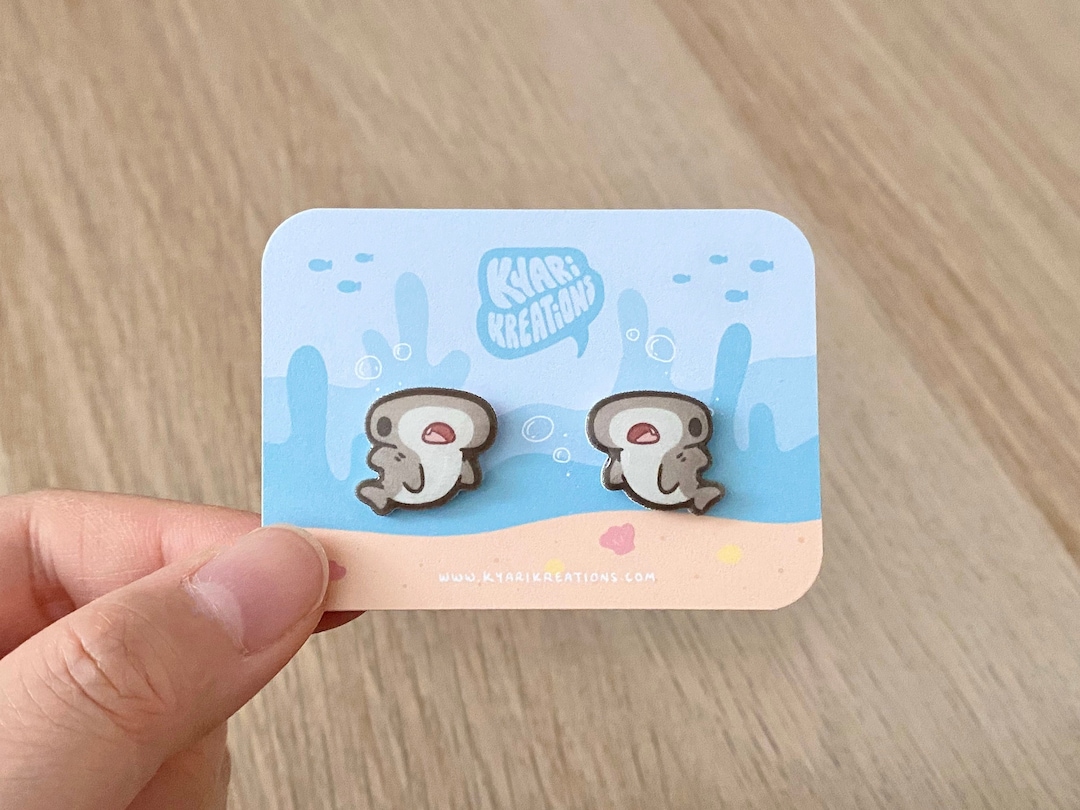 Shark Stud Earrings For Women – Cute Tiny Shark & Dolphin Earrings, Beach Party Jewelry Gift - View #10