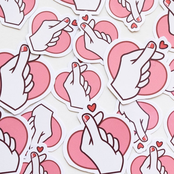 Kpop Finger Heart Sticker Set