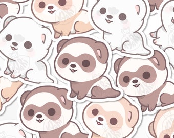 Cute Ferret Stickers, Exotic Pet Sticker