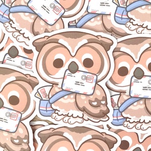 Happy Mail Owl Stickers, Cute Owl Sticker, Waterproof Vinyl Sticker