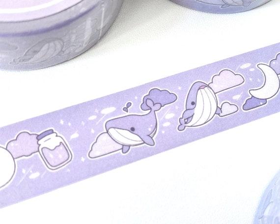 Purple Party Washi Tape - Cute Washi Tape - Kitty Washi Tape - Kawaii  Stationery - Kawaii Washi Tape - Doodle Washi Tape