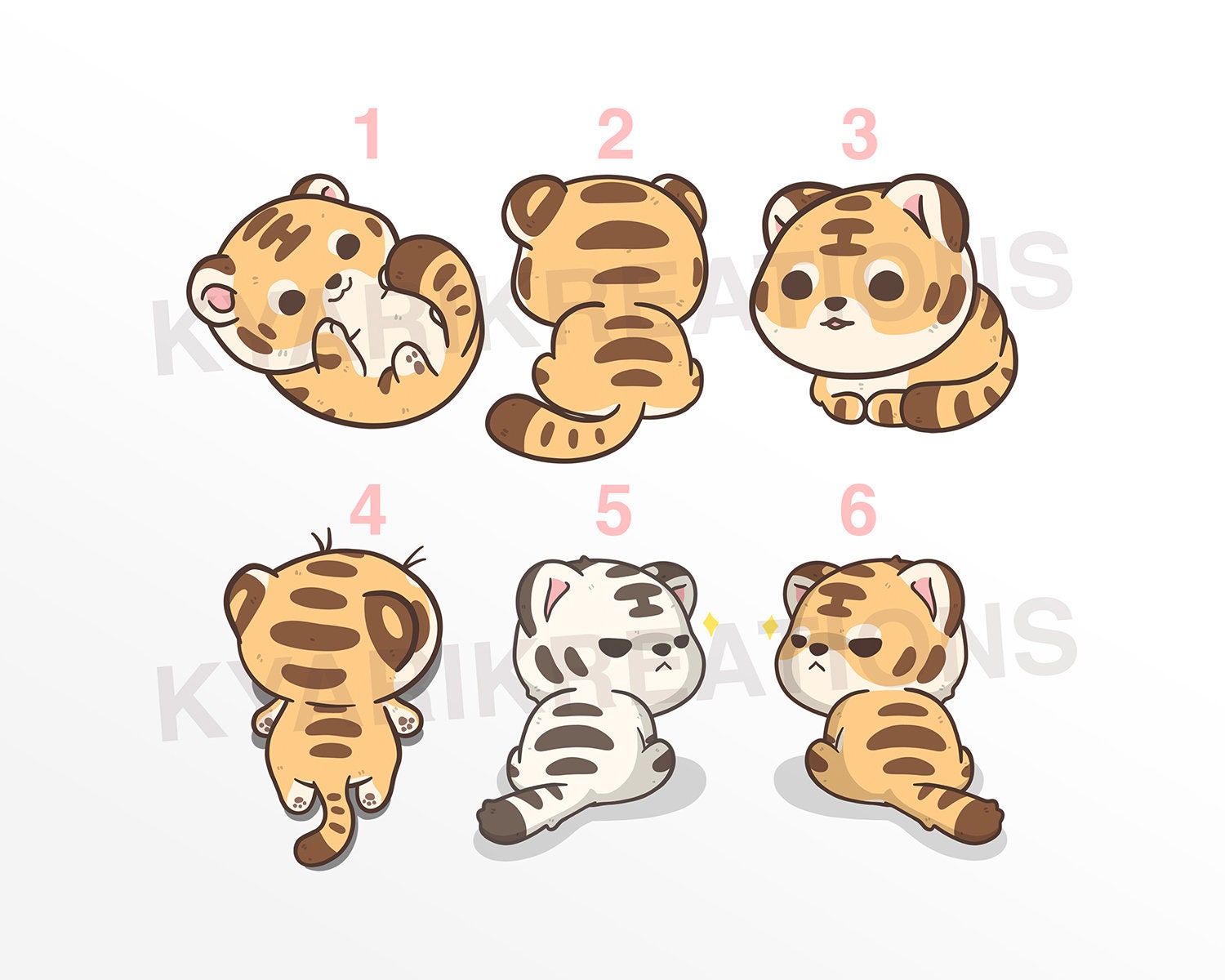 Cute Tiger Stickers - Etsy